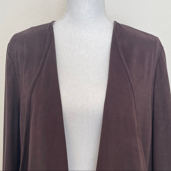 INC International Concepts Brown Faux Suede Jacket - Picture 2 of 10